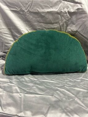 Room Essentials Emerald Green Corduroy Half-Moon Toss Pillow with Gold Accent